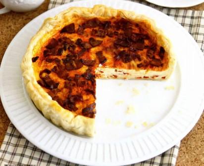 киш рецепт,киш с карамелизованным перцем,